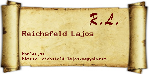 Reichsfeld Lajos névjegykártya